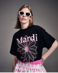 MARDI MERCREDI -  TSHIRT FLOWERMARDI_BLACK PINK