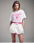 MARDI MERCREDI -  TSHIRT FLOWERMARDI_WHITE PINK