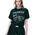 MARDI MERCREDI -  TSHIRT SWING THE TAIL DDANJI FLOWER CHOKER_BLACK IVORY