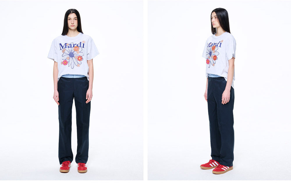 MARDI MERCREDI -  TSHIRT FLOWERMARDI BLOSSOM_HEATHER NAVY