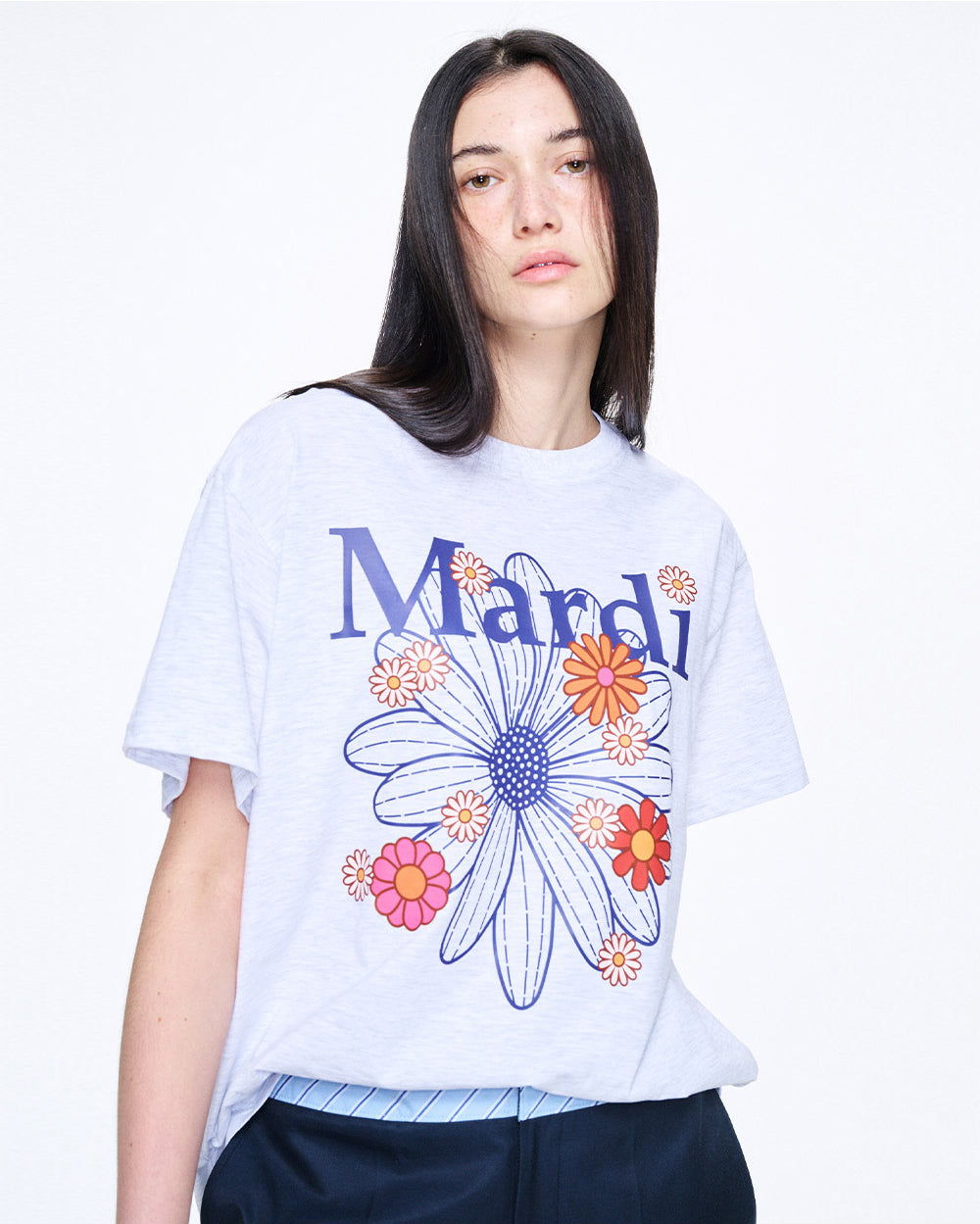 MARDI MERCREDI -  TSHIRT FLOWERMARDI BLOSSOM_HEATHER NAVY