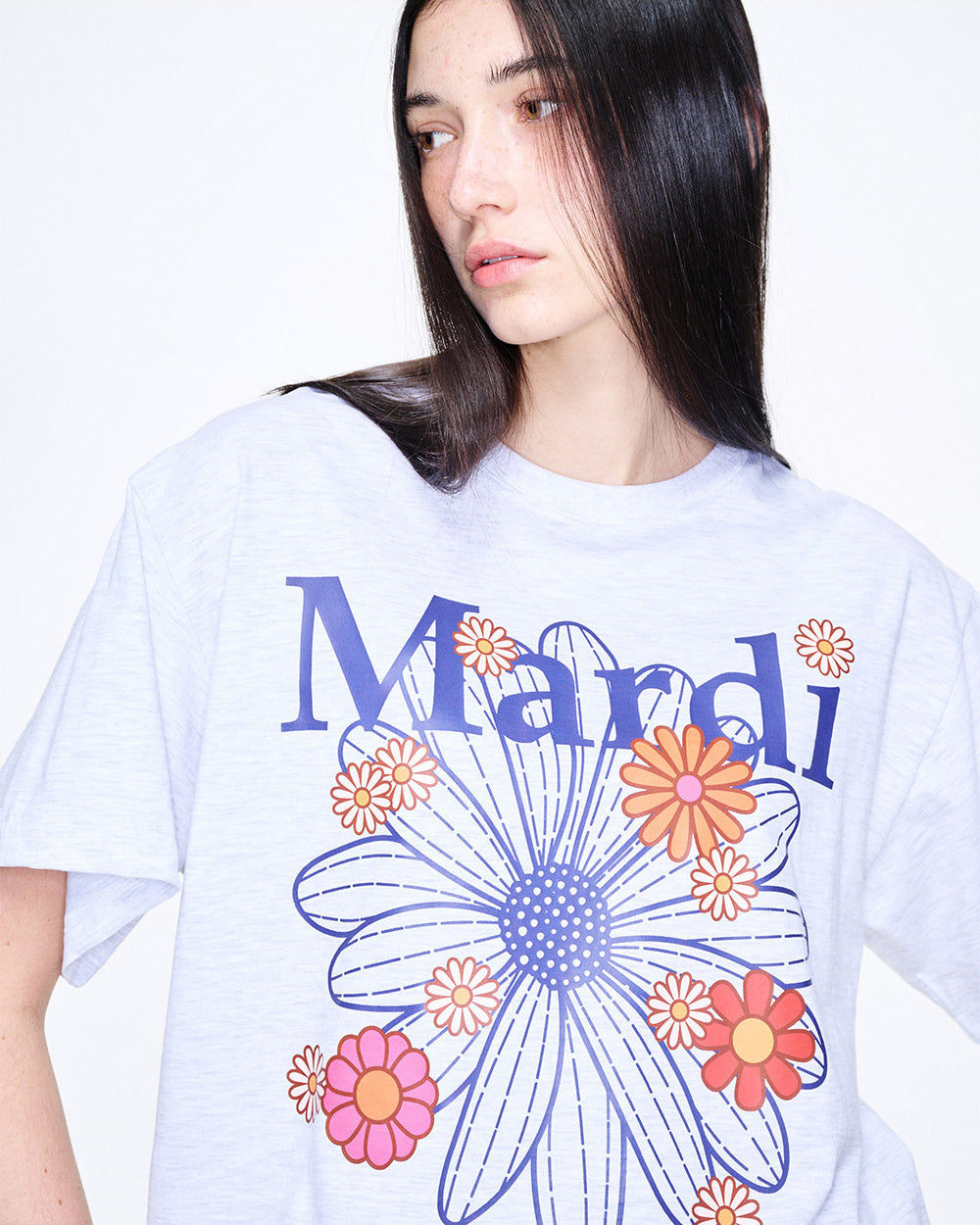 MARDI MERCREDI -  TSHIRT FLOWERMARDI BLOSSOM_HEATHER NAVY