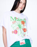 MARDI MERCREDI -  TSHIRT FLOWERMARDI BLOSSOM_WHITE GREEN