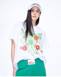 MARDI MERCREDI -  TSHIRT FLOWERMARDI BLOSSOM_WHITE GREEN