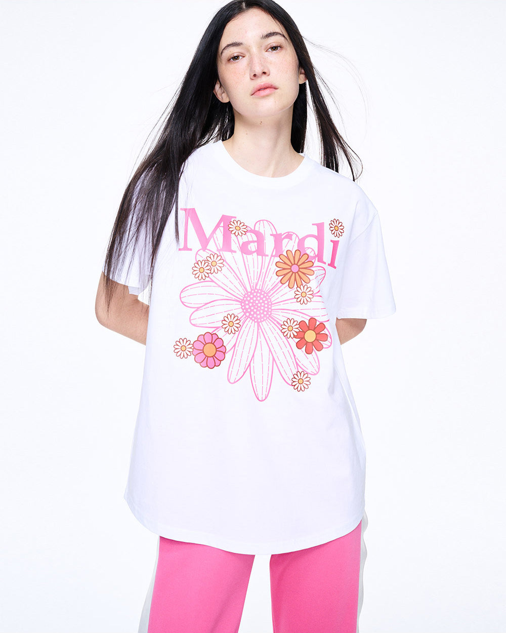 MARDI MERCREDI -  TSHIRT FLOWERMARDI BLOSSOM_WHITE PINK