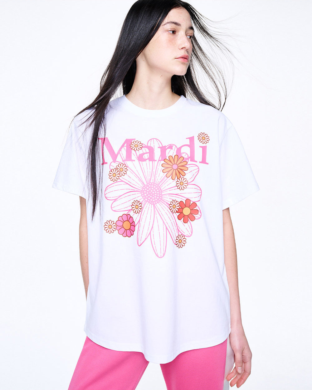 MARDI MERCREDI -  TSHIRT FLOWERMARDI BLOSSOM_WHITE PINK