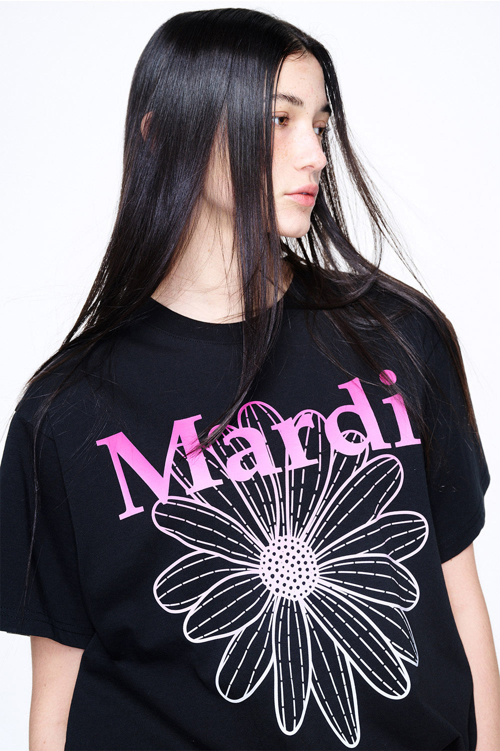 MARDI MERCREDI -  TSHIRT FLOWERMARDI GRADATION_BLACK PINK