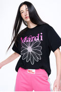 MARDI MERCREDI -  TSHIRT FLOWERMARDI GRADATION_BLACK PINK