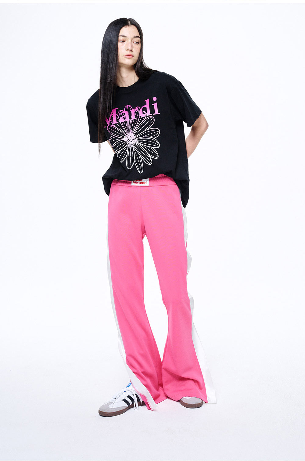 MARDI MERCREDI -  TSHIRT FLOWERMARDI GRADATION_BLACK PINK