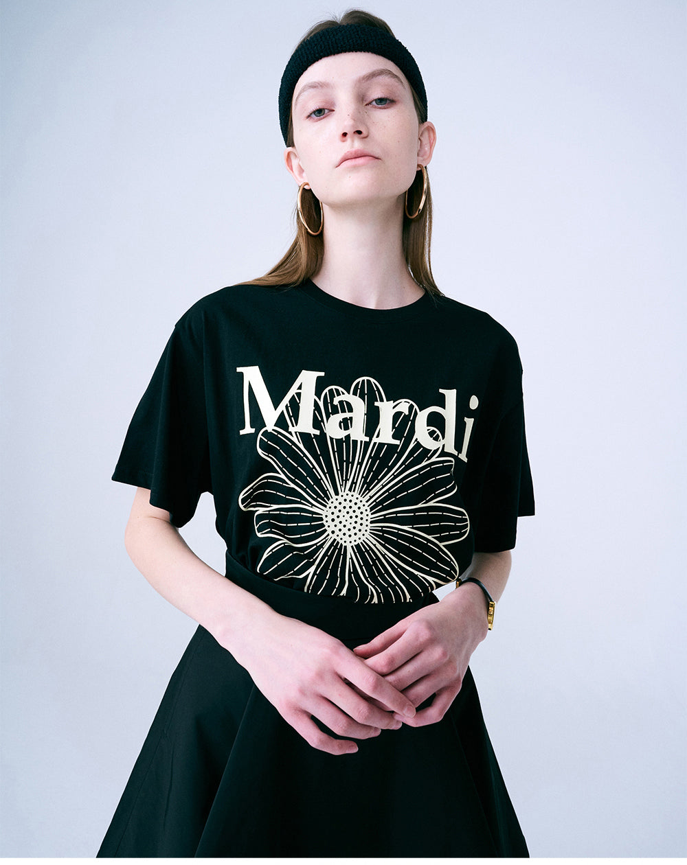 MARDI MERCREDI - TSHIRT FLOWERMARDI_BLACK CREAM | Shop Unique