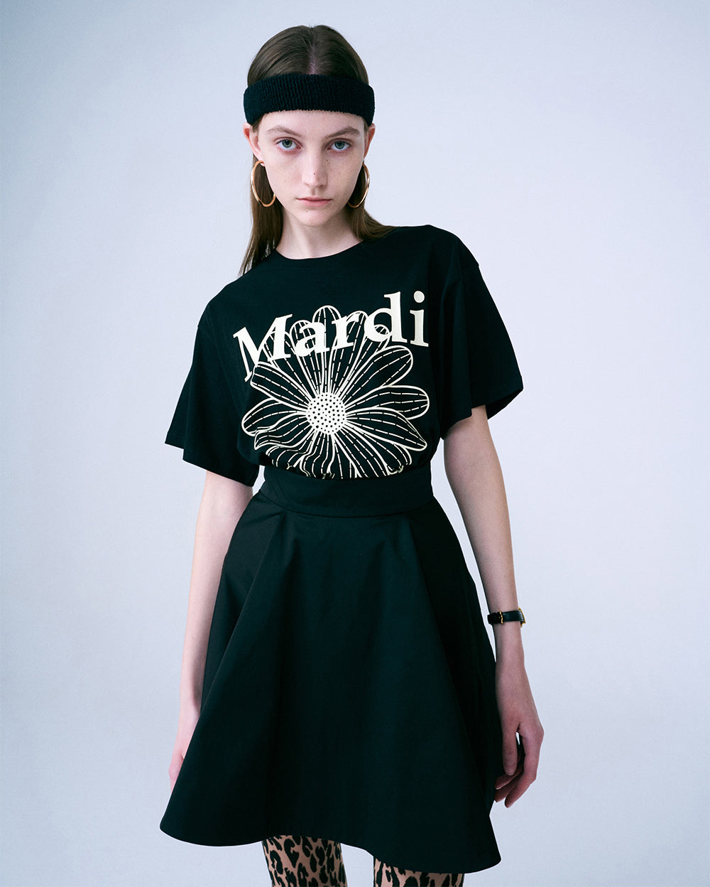 MARDI MERCREDI -  TSHIRT FLOWERMARDI_BLACK CREAM