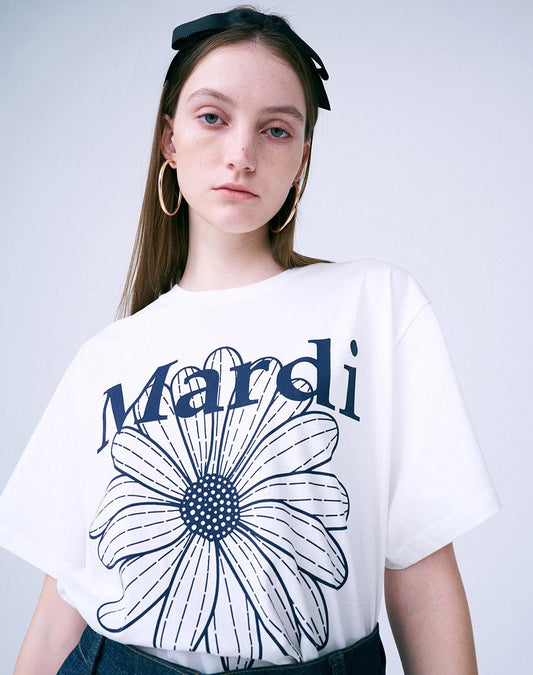 MARDI MERCREDI -  TSHIRT FLOWERMARDI_IVORY NAVY