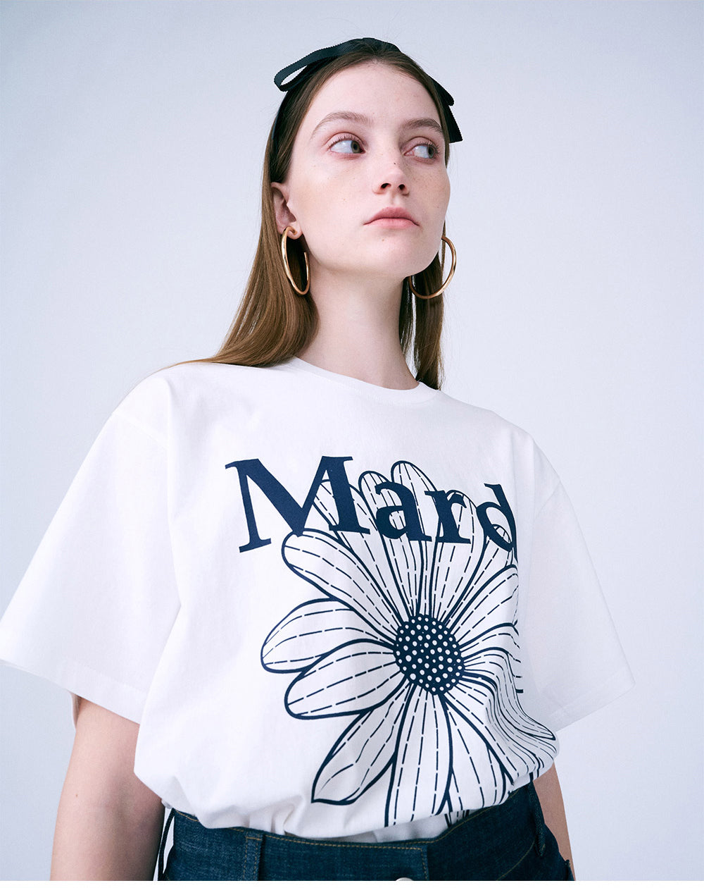 MARDI MERCREDI -  TSHIRT FLOWERMARDI_IVORY NAVY