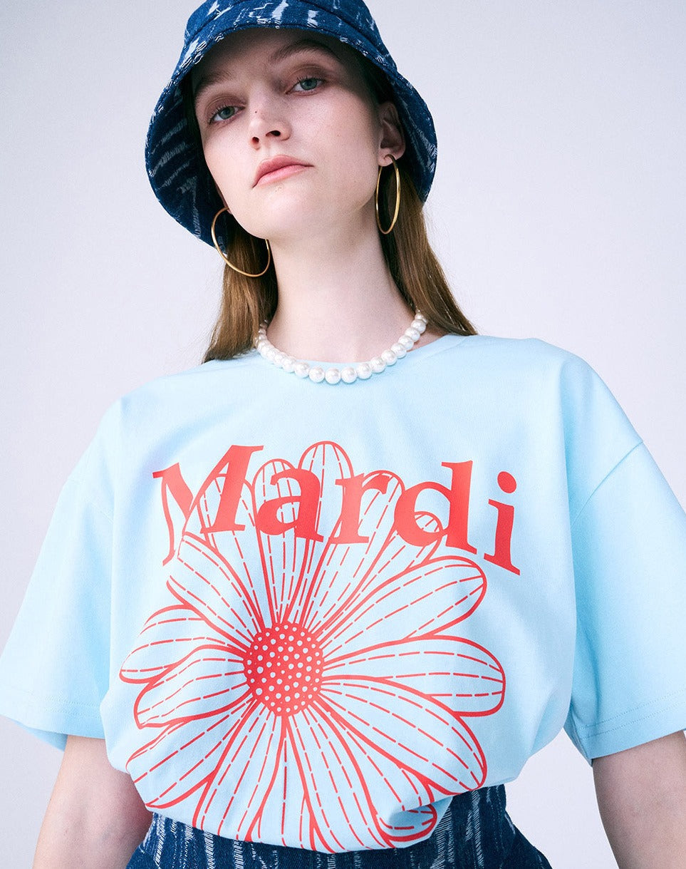 MARDI MERCREDI -  TSHIRT FLOWERMARDI_SKY RED