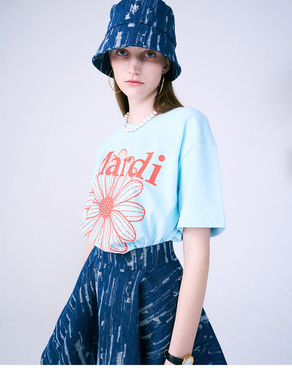 MARDI MERCREDI -  TSHIRT FLOWERMARDI_SKY RED