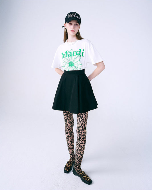 MARDI MERCREDI -  TSHIRT FLOWERMARDI_WHITE GREEN