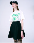 MARDI MERCREDI -  TSHIRT FLOWERMARDI_WHITE GREEN