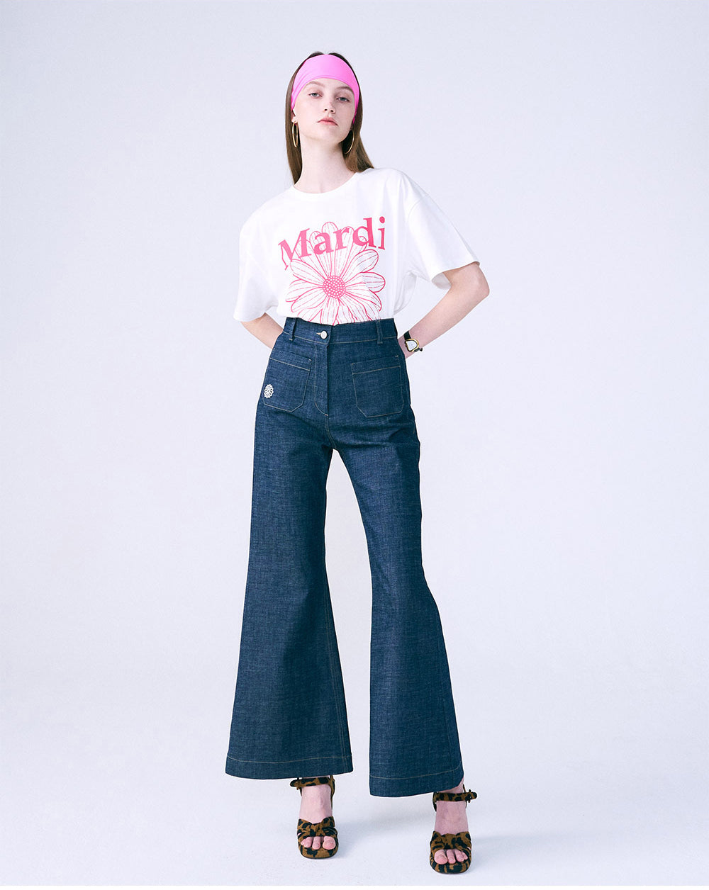 MARDI MERCREDI -  TSHIRT FLOWERMARDI_WHITE VIOLET