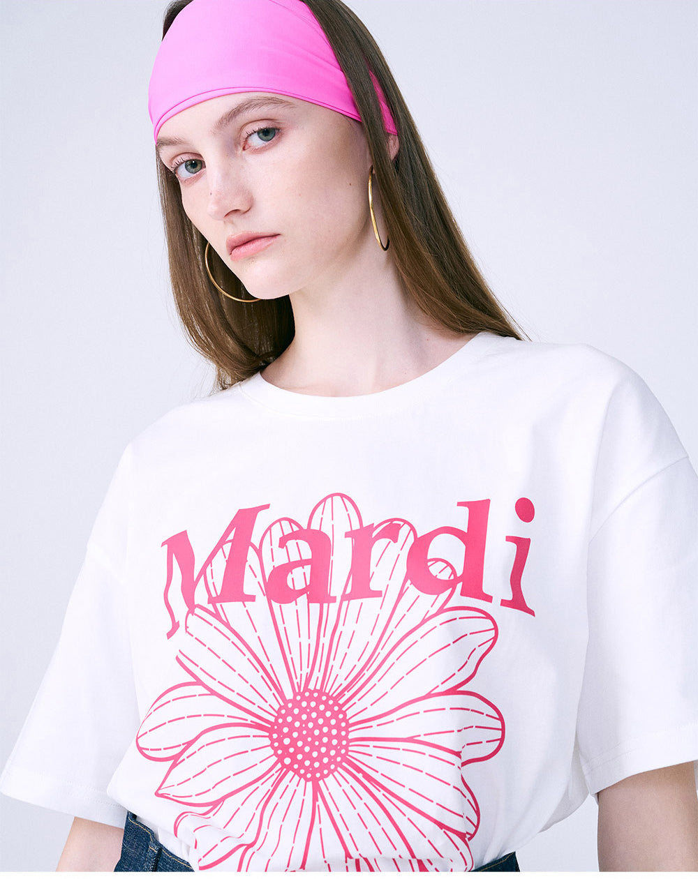 MARDI MERCREDI -  TSHIRT FLOWERMARDI_WHITE VIOLET