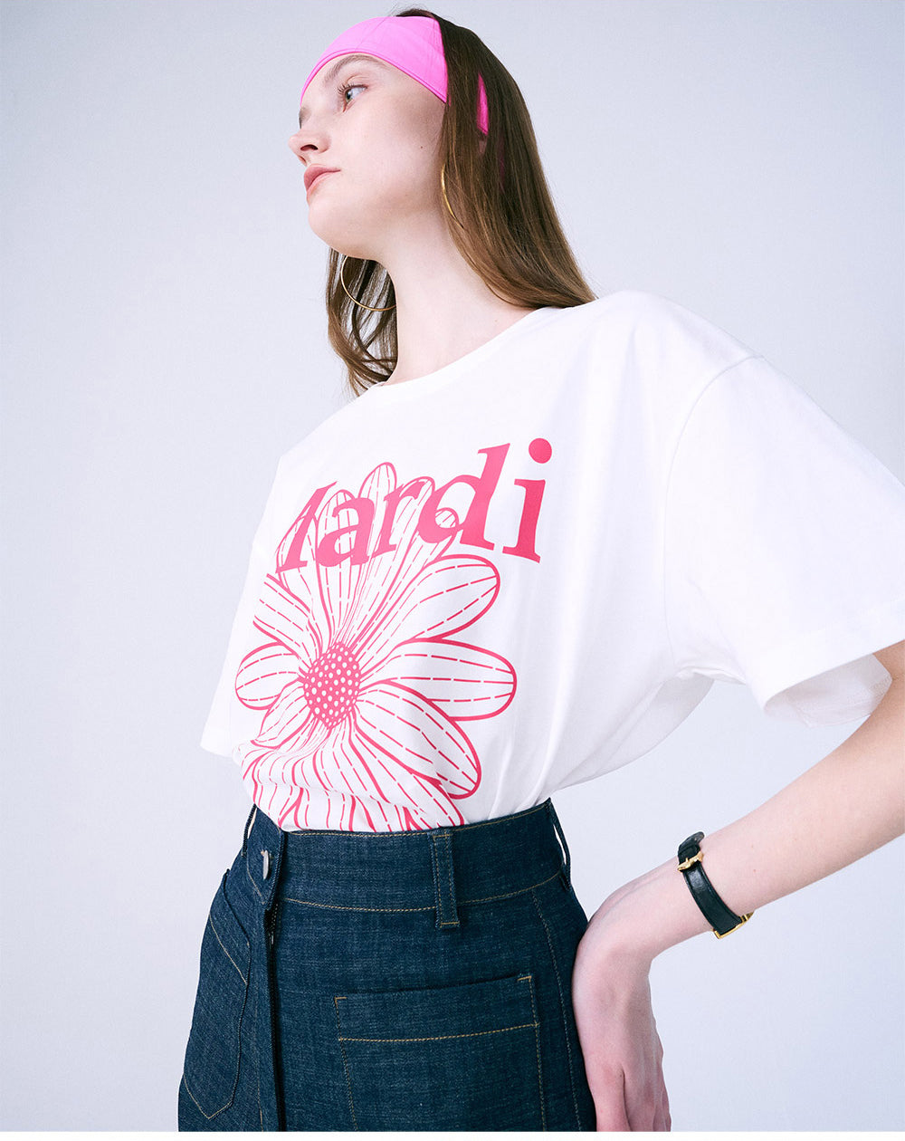 MARDI MERCREDI -  TSHIRT FLOWERMARDI_WHITE VIOLET