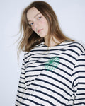 MARDI MERCREDI -  TSHIRT LONG SLEEVE STRIPE_IVORY GREEN