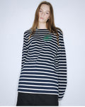 MARDI MERCREDI -  TSHIRT LONG SLEEVE STRIPE_NAVY GREEN