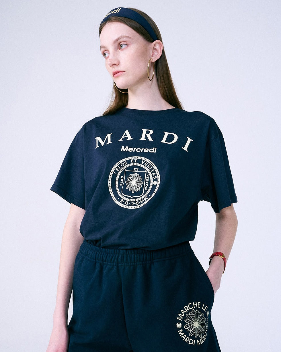 MARDI MERCREDI -  TSHIRT UNIV_NAVY CREAM