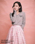 MARDI MERCREDI -  VOLUME MAXI SKIRT MICADO GINGHAM PLAID_PINK