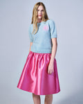 MARDI MERCREDI -  VOLUME MIDI SKIRT CRAPE_PINK NAVY