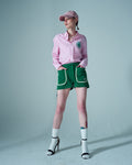 MARDI MERCREDI -  WAFFLE SHORTS_GREEN WHITE