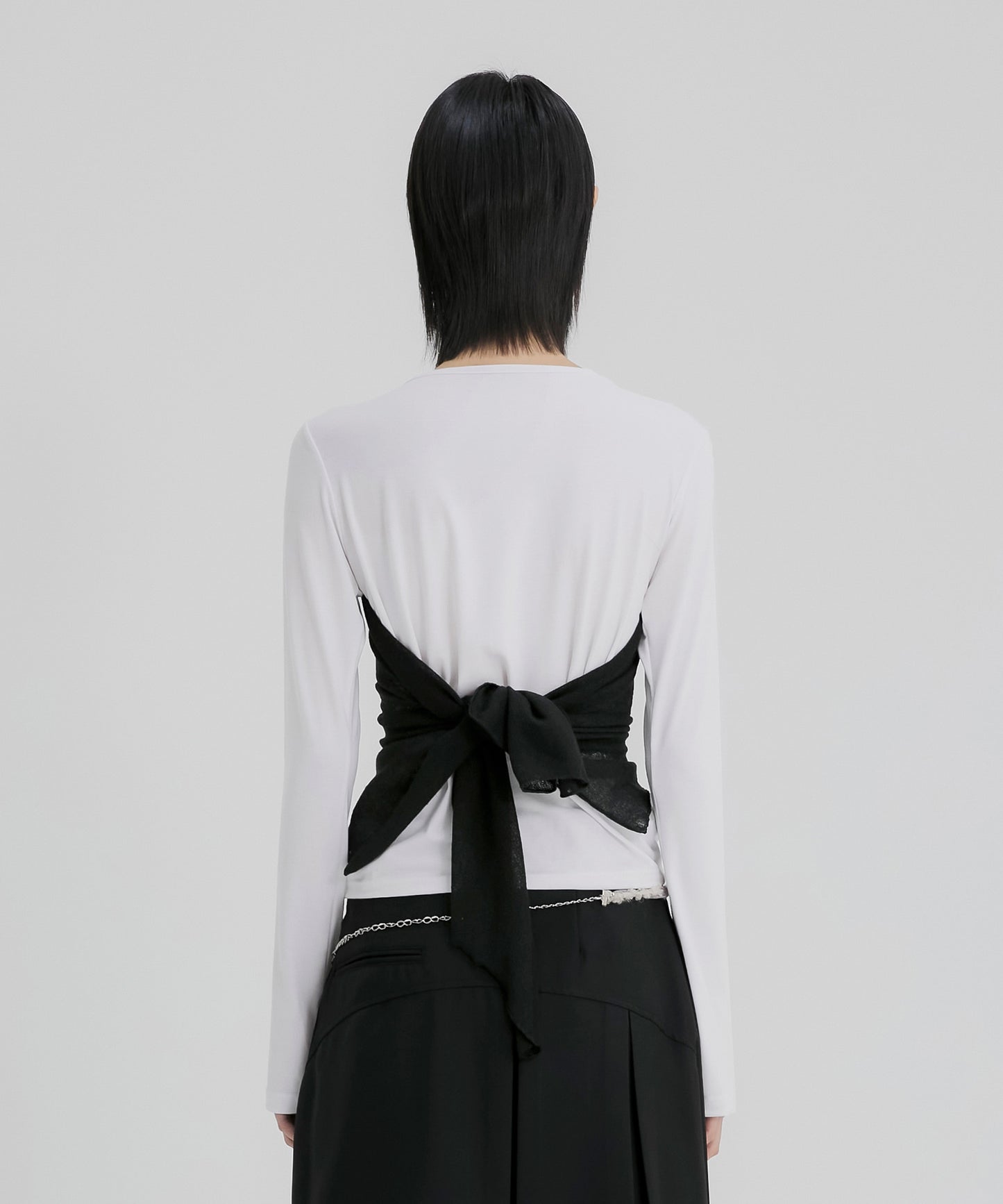 FLAREUP - Bustier Layered Long Sleeve / White