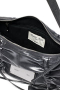 MATIN KIM - HALF SHIRRING RIBBON ROUND BAG IN CHARCOAL