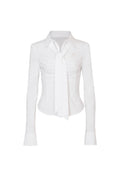 PAIN OR PLEASURE -  VIVIAN SCARF SHIRT white