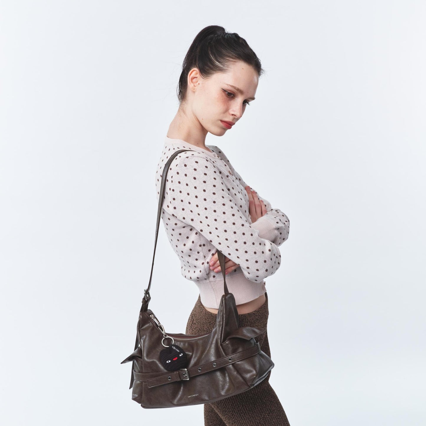 SAMO ONDOH - belt mondo bag M veg cocoa