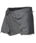 FLAREUP -  Asymmetrical Layered Mini Skirt  / Gray
