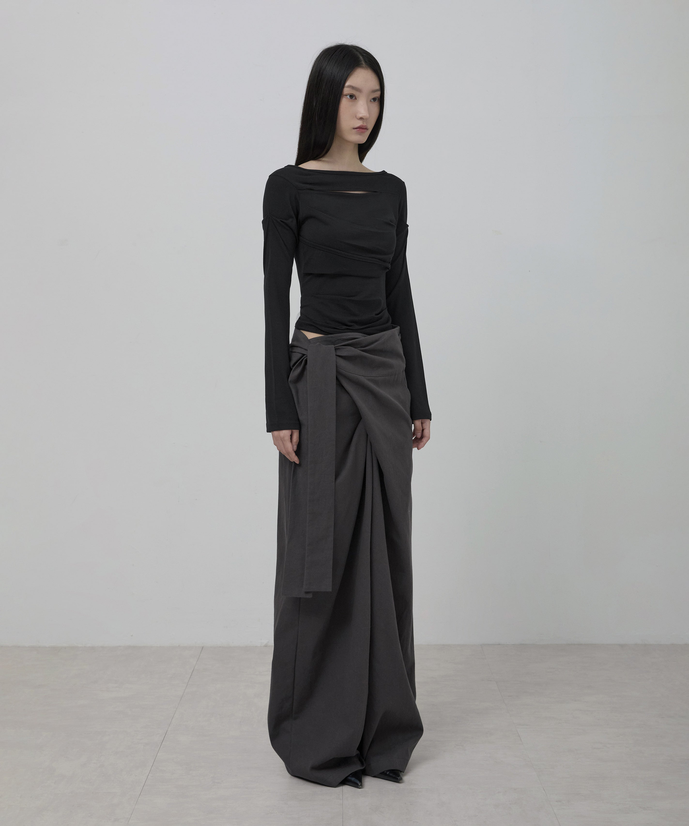 FLAREUP - Layered Wrap Trousers / Charcoal – KORIAH