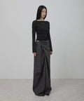 FLAREUP -  Layered Wrap Trousers / Charcoal