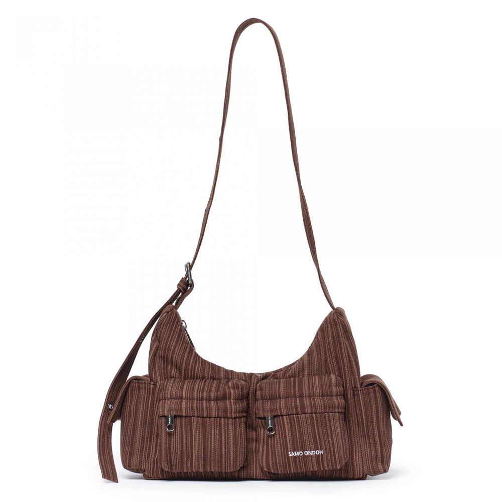 SAMO ONDOH - pocket mug bag M stripe brown