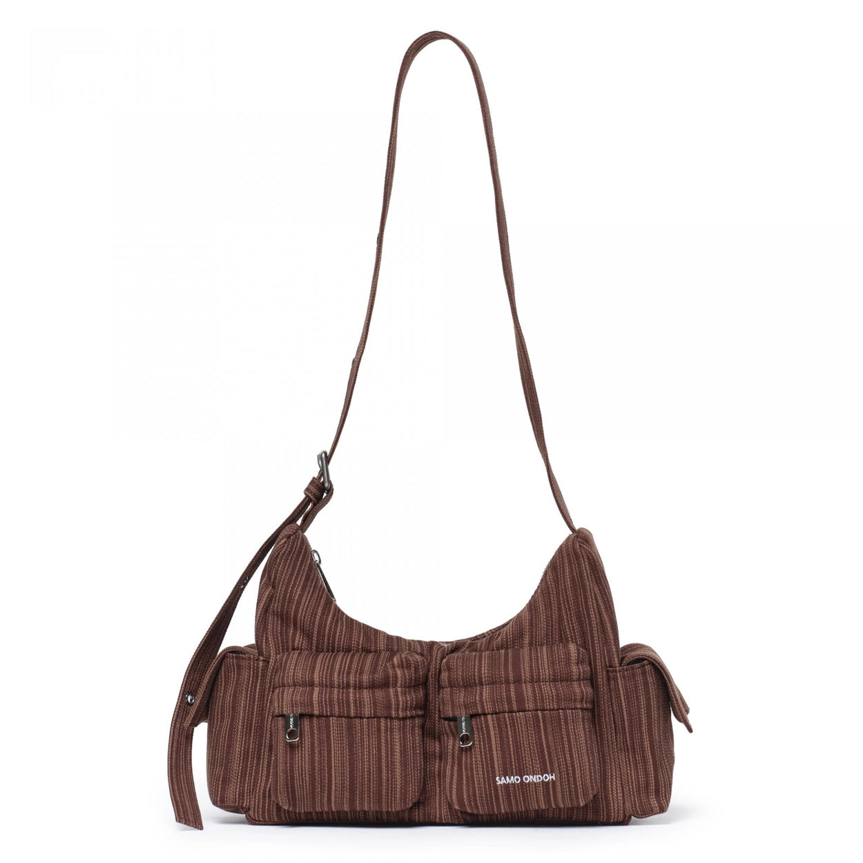 SAMO ONDOH - pocket mug bag M stripe brown