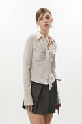 PAIN OR PLEASURE -  VIVIAN SCARF SHIRT beige