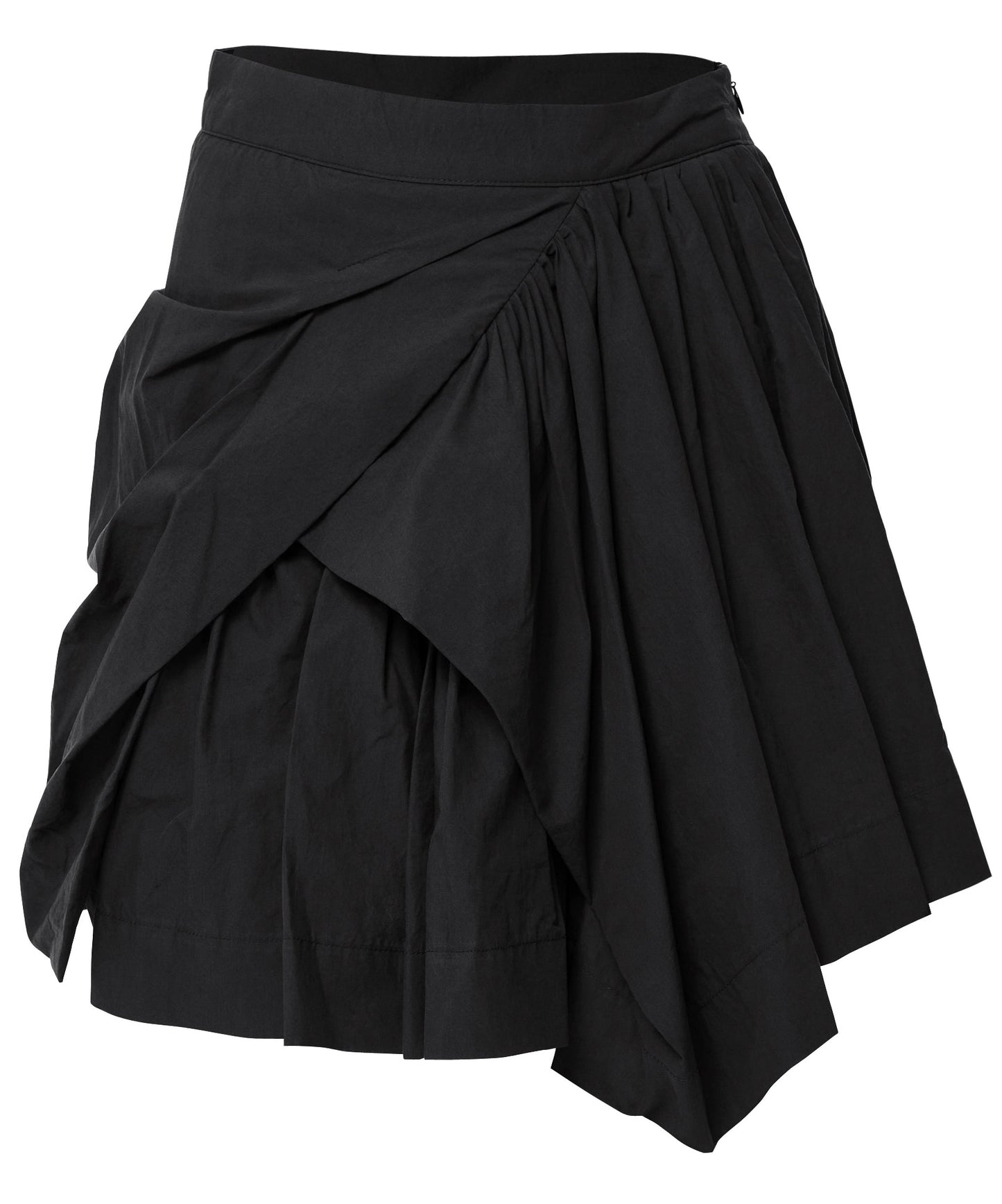 FLAREUP - Asymmetrical Draped Layered Skirt / Black