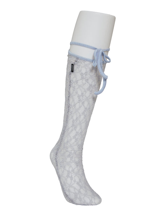 CRANK -  LACE STRING KNEE SOCKS_SKY