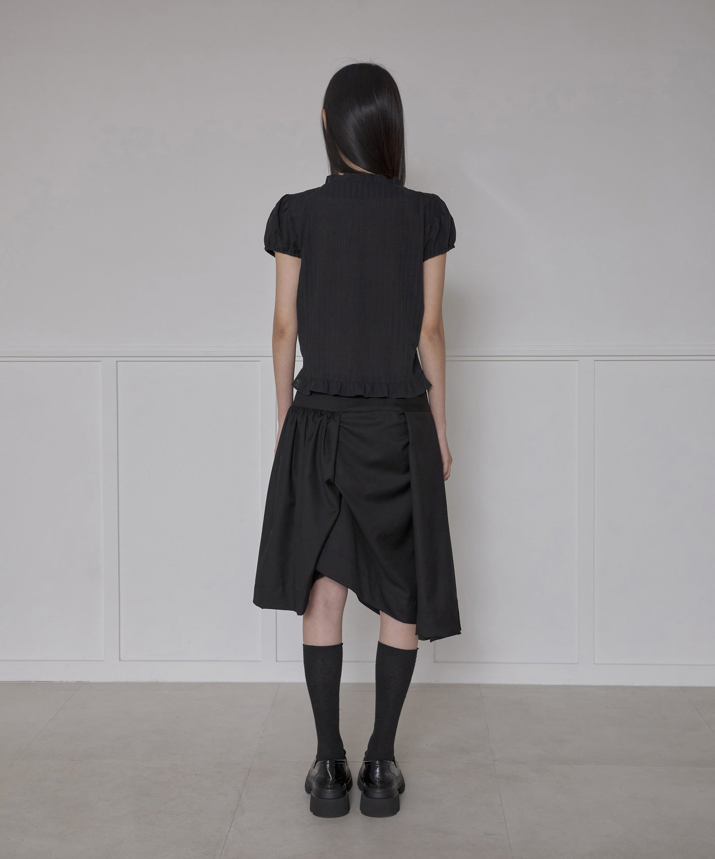 FLAREUP - Saya Frill Puff Blouse / Black