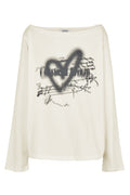 CERRIC -  HEART BOAT NECK TOP / IVORY