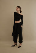 THREETIMES -  Drape top black