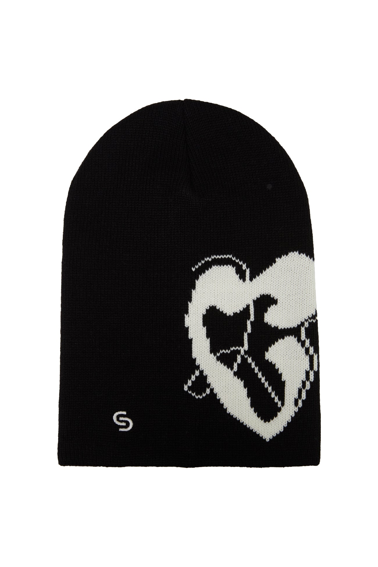 CERRIC -  LOGO HEART KNIT BEANIE / BLACK