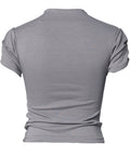 FLAREUP - Asymmetrical Draped Mock Neck T-Shirt / Gray