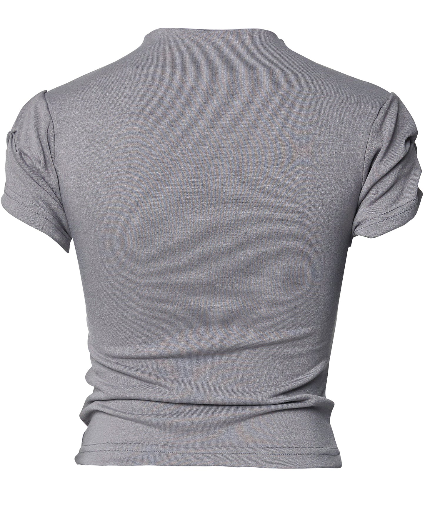 FLAREUP - Asymmetrical Draped Mock Neck T-Shirt / Gray
