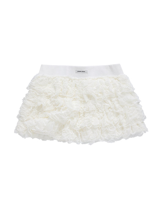 CRANK -  CANCAN FRILL MINI SKIRT_IVORY