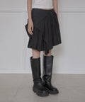 FLAREUP - Asymmetrical Draped Layered Skirt / Black